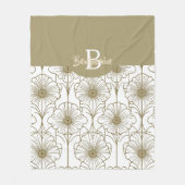 金ゴールド線花柄フリースブランケット フリースブランケット (正面)