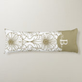 金ゴールド線花柄抱き枕 ボディピロー (正面)