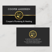 金ゴールド線配管暖房画層 名刺 (正面/裏面)