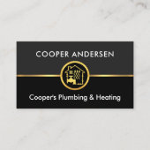 金ゴールド線配管暖房画層 名刺 (正面)