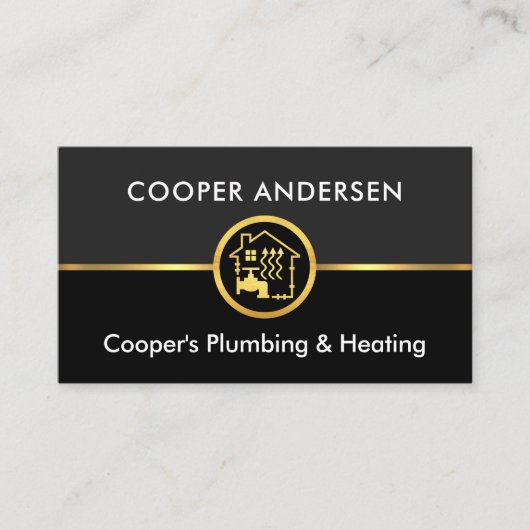 金ゴールド線配管暖房画層 名刺 (正面)