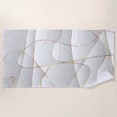 金ゴールド線 ビーチタオル (正面)