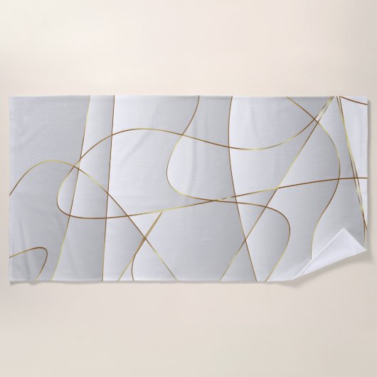 金ゴールド線 ビーチタオル (正面)