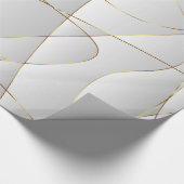 金ゴールド線（白） ラッピングペーパー (角)