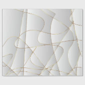 金ゴールド線（白） ラッピングペーパー (フラット)