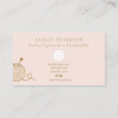 金ゴールド編み物クロシェ糸手作りキットピンク 名刺 (裏面)