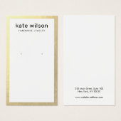 金ゴールド縁どイヤリング表示カード (正面&裏面)