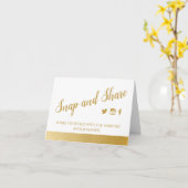 金ゴールド縁どウェディングパーティーのハッシュタグの署名テント カード (黄色い花)
