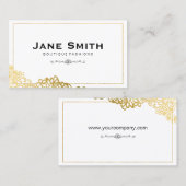 金ゴールド縁どエレガントフローラ 名刺 (正面/裏面)