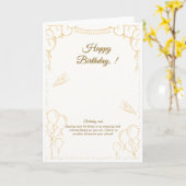 金ゴールド縁どエレガント誕生日グリーティングカード カード (黄色い花)