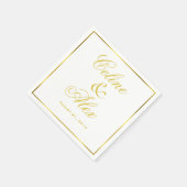 金ゴールド縁どカクテルで背景色を選択 スタンダードカクテルナプキン (角)