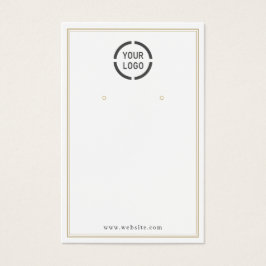 金ゴールド縁どカスタムロゴのホワイトイヤリング表示