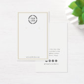 金ゴールド縁どカスタムロゴのホワイトイヤリング表示 (デスク)