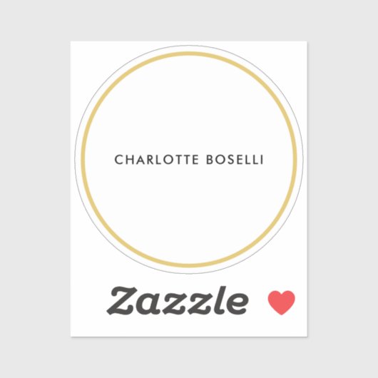 金ゴールド縁どカラーホワイトミニマルプロフェッショナル シール (シート)