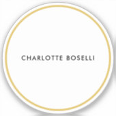 金ゴールド縁どカラーホワイトミニマルプロフェッショナル シール (正面)