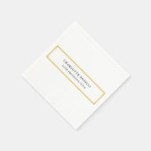 金ゴールド縁どカラーホワイトミニマルプロフェッショナル スタンダードカクテルナプキン (角)