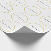 金ゴールド縁どカラーホワイトミニマルプロフェッショナル ラッピングペーパー (角)