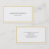 金ゴールド縁どカラーホワイトミニマルプロフェッショナル 名刺 (正面/裏面)