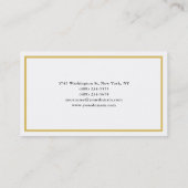 金ゴールド縁どカラーホワイトミニマルプロフェッショナル 名刺 (裏面)