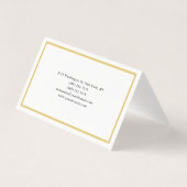 金ゴールド縁どカラーホワイトミニマルプロフェッショナル 名刺 (裏面)