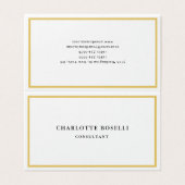 金ゴールド縁どカラーホワイトミニマルプロフェッショナル 名刺 (外部フラット)