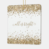 金ゴールド縁どグリッターすべて明るい名前の年 セラミックオーナメント (左)