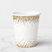 金ゴールド縁どグリッター名婚約パーティ紙C 紙コップ (裏面)