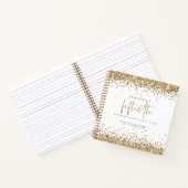 金ゴールド縁どグリッター50th誕生日ゲストブック ノートブック (内部)