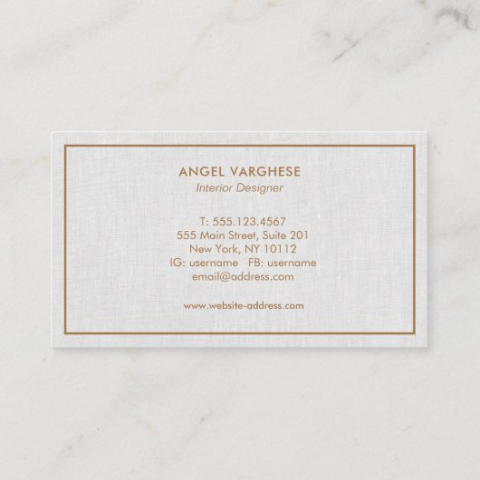 金ゴールド縁どグレーリネンプロフェッショナル 名刺 (裏面)