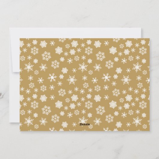 金ゴールド縁どスノーフレーク写真クリスマスカード シーズンカード (裏面)