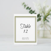 金ゴールド縁どテーブルのシーティングカード ポストカード (スタンド正面)