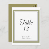 金ゴールド縁どテーブルのシーティングカード ポストカード (正面/裏面)
