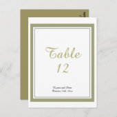 金ゴールド縁どテーブル番号カード ポストカード (正面/裏面)