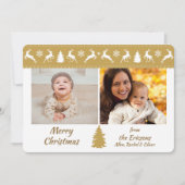 金ゴールド縁どトナイア2写真テンプレートクリスマス 招待状 (正面)