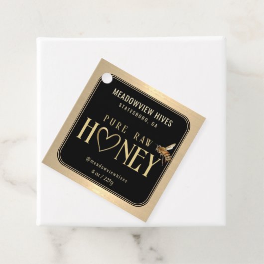 金ゴールド縁どハニーハングタグハートビー フェイバータグ (インサイチュ)