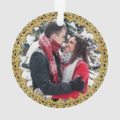 金ゴールド縁どパーソナライズされたの飾り オーナメント (裏面)