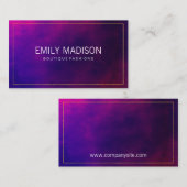 金ゴールド縁どパープルヒューズ 名刺 (正面/裏面)