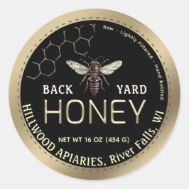 金ゴールド縁どビーハニカムハニージャー付き ラウンドシール