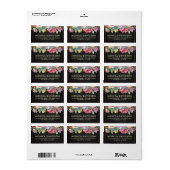 金ゴールド縁どフローラおよび黒板 |ブライダルシャワー ラベル (フルシート)