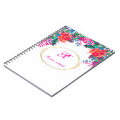 金ゴールド縁どフローラフォレパーソナライズされたストイニシャル ノートブック (左側)