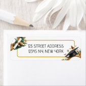 金ゴールド縁どフローラ卒業差出人住所ラベル ラベル (インサイチュ)