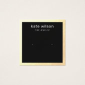 金ゴールド縁どブラック型スタッドイヤリングスクエアディスプレイカード (正面)