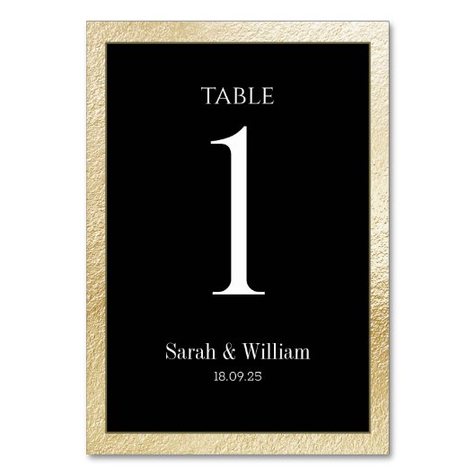 金ゴールド縁どブ結婚ラックのテーブル番号 テーブルナンバー (正面)