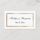 金ゴールド縁どホワ結婚イトの詳細挿入カード エンクロージャーカード (裏面)