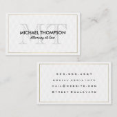 金ゴールド縁どモノグラムエレガントダイヤモンドパターン 名刺 (正面/裏面)