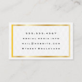 金ゴールド縁どモノグラムエレガントダイヤモンドパターン 名刺 (裏面)