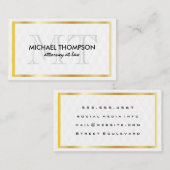 金ゴールド縁どモノグラムエレガントダイヤモンドパターン 名刺 (正面/裏面)