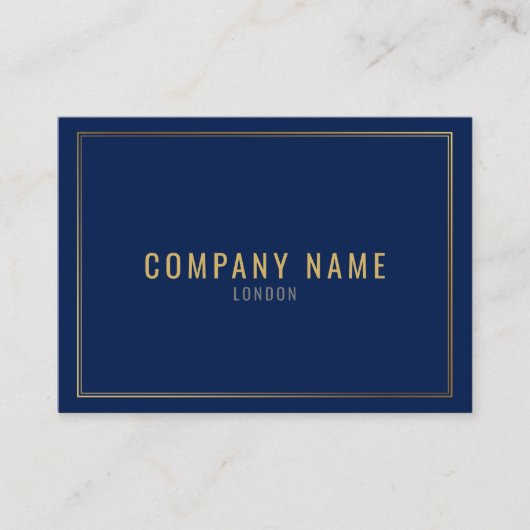 金ゴールド縁ど効果、青い背景プロフェッショナル 名刺 (正面)