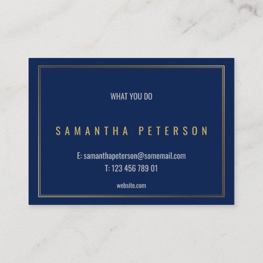 金ゴールド縁ど効果、青い背景プロフェッショナル 名刺 (裏面)