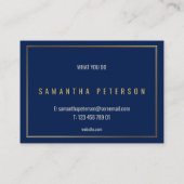 金ゴールド縁ど効果、青プロフェッショナル 名刺 (裏面)